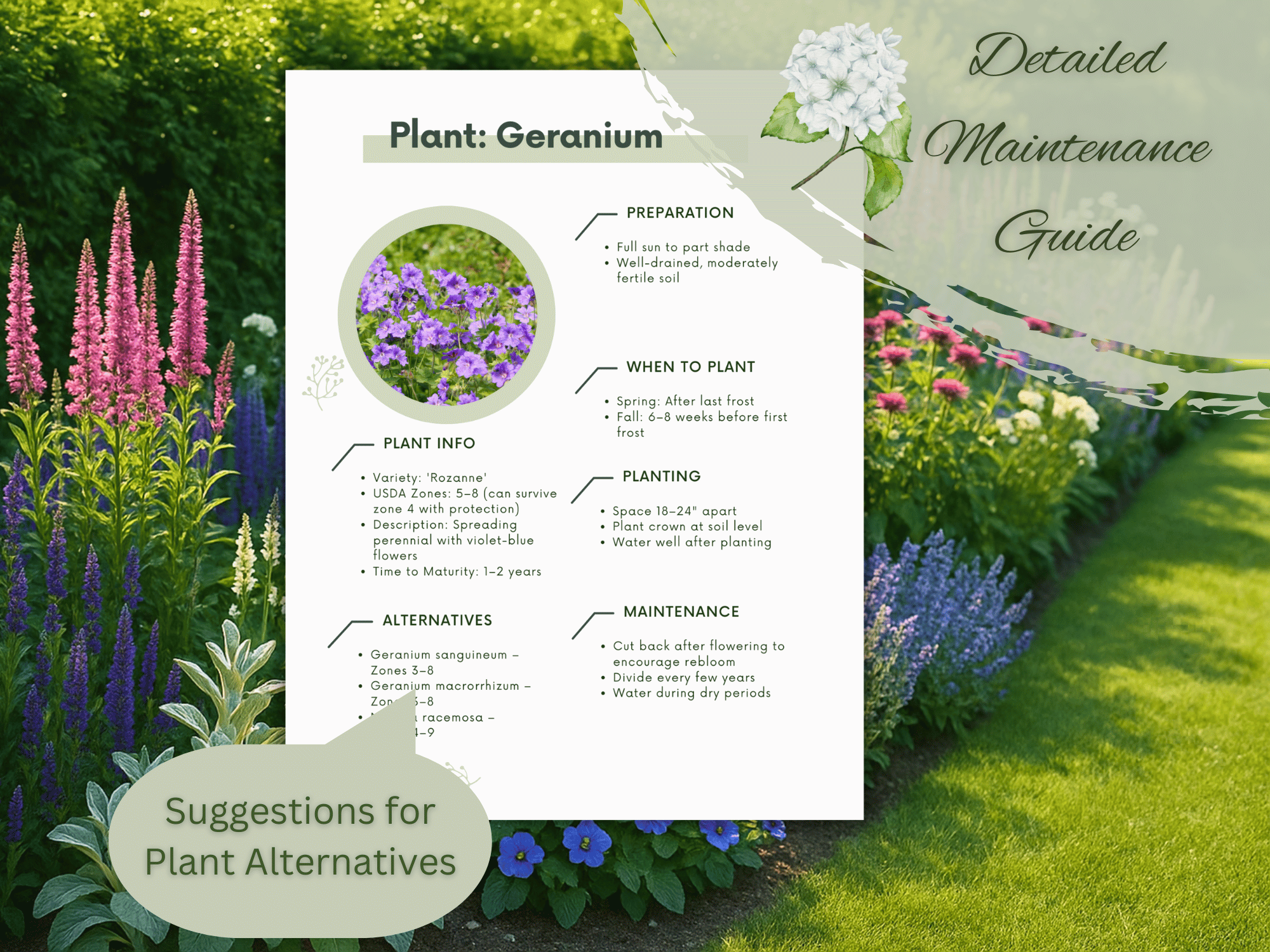 Cottage-Style Perennial Garden Plan | Landscape layout plan for Zones 48